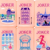 En stock : Ensemble de Mahjong personnalisé en acrylique gravé, tuiles de Mahjong américaines pour la récréation à domicile, soirée de jeu en famille, cadeau