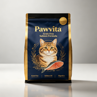 Sachet souple en PE de qualité alimentaire pour aliments pour animaux, anti-oxydation, thermoscellable, à fond plat, pour croquettes sèches pour animaux, usage commercial, directement de l'usine