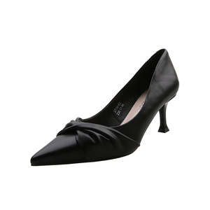 Chaussures fines à talons hauts polyvalents de style français, avec semelle rembourrée et élargie, pour femmes grandes tailles - Product Image 5