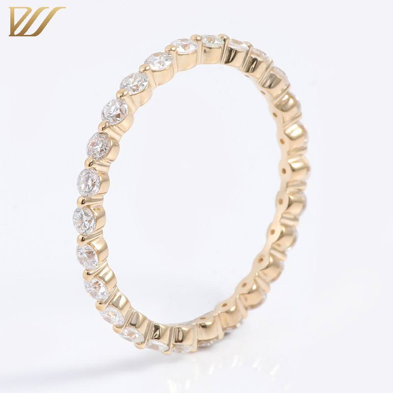 Anillo de oro amarillo de 14k con diamante de laboratorio