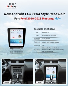 เครื่องเล่นวิดีโอวิทยุติดรถยนต์ระบบ Android 13.0 ขนาด 8/128GB สำหรับรถ Mustang ปี 2010-2013 หน้าจอสัมผัส 12.1 นิ้ว พร้อมระบบเสียง DSP และระบบนำทาง <span class=keywords><strong>GPS</strong></span> - Product Image 6