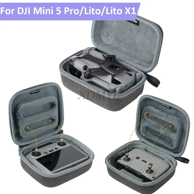 Sunnylife EVA Drone Anti-Fall Protective Case for Mini 5 Pro/Lito 1/Lito X1 RC 2 RC N3 Remote Control Storage Bag