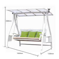 Ensemble de mobilier de jardin moderne en métal avec coussin imperméable 3 places pour terrasse, cour, école, hôtel et parc