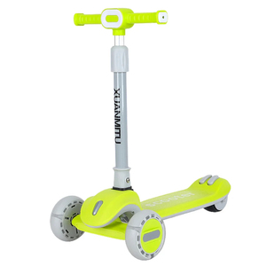 Trottinette à pédales pour enfants Istaride, moderne, légère, couleur vert café, guidon réglable, frein arrière entièrement fermé, trois roues en PU - Product Image 4