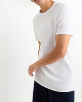 T-shirt avec logo personnalisé de haute qualité à la mode simple texturé gaufré haut ajusté T-shirt pour hommes marques de gros