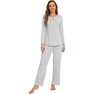 Ensemble de pyjamas pour femmes en viscose de bambou, haut à manches longues et pantalon, léger et confortable, tailles S à XXL - Product Image 2