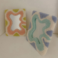 Design à la mode forme personnalisée petite taille miroir tapis tufté à la main miroir tapis pour la décoration intérieure