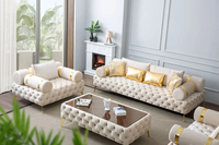 Ensemble de Canapés Design Luxe Contemporain pour Salon, Grand Modulable d'Angle en Cuir 3 2 1 Places