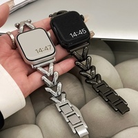 Correa de reloj inteligente de metal de acero inoxidable para mujer de 14 MM clásica transpirable delgada para 38 40 41 42 45 49 MM para Apple Watch 5 6 7 Lux