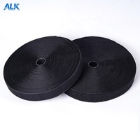 Bande auto-agrippante thermocollante de 10 à 200 mm de large, 25 mètres/rouleau, en tissu 100 % nylon, bandes à coudre pour vêtements, noires et résistantes
