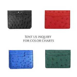 Cartera De Hombres Custom design minimalista di lusso <span class=keywords><strong>in</strong></span> vera <span class=keywords><strong>pelle</strong></span> di struzzo porta carte <span class=keywords><strong>uomo</strong></span> donna Business Mini Card Case - Product Image 2