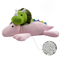 Poupée rose verte peluche dinosaure pondérée coton dessin animé dinosaure jouets en peluche pondérés