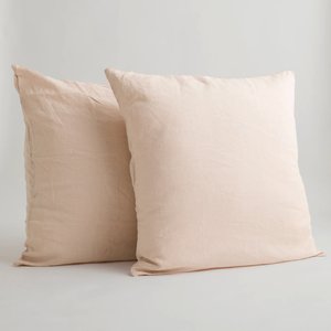 Enveloppe en lin lavé à la pierre de Style européen de haute qualité sans bordure motif de couleur unie housse de coussin d'oreiller de femme au foyer - Product Image 2