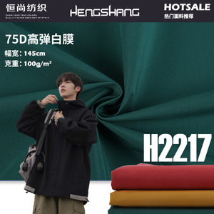 75D Polyester Stretch <b>Fabric</b> Medium <b>Weight</b> Coated Water Resistant Apparel Coat Jacket Material Woven Plain Style In Stock - Product Image 4