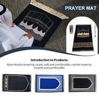 Tapis de prière musulman en gros boîte-cadeau pour hommes et femmes musulmans Ramadan tapis de mousseline portable et perles de prière