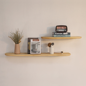 Ensemble d'étagères flottantes <span class=keywords><strong>en</strong></span> bois massif, présentoirs muraux <span class=keywords><strong>en</strong></span> rondins pour le salon, meubles décoratifs muraux à panneau unique - Product Image 3