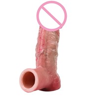 ORALSX Extenseur de pénis en silicone de 6 pouces, retardateur d'éjaculation, agrandisseur de pénis, gaine de pénis, manchon de pénis, améliorant sexuel pour hommes