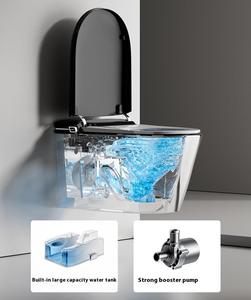 Tenture murale sans monture p piège couleur noire céramique sanitaire <span class=keywords><strong>wc</strong></span> mural drain mat noir mur <span class=keywords><strong>suspendu</strong></span> toilette intelligente - Product Image 3