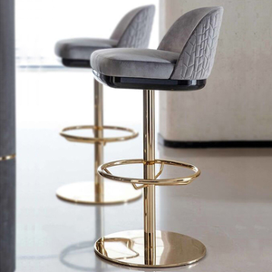 2024 नेडोरिक शैली उच्च बार कुर्सी स्टेनलेस स्टील के साथ घुमावदार बैकरेस्ट राउंड फुटरेस्ट के साथ आउटडोर होटल बाथरूम बेडरूम हॉल का उपयोग - Product Image 1