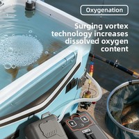 Pompe à eau électrique portable en plastique pour la pêche avec tuyau de 3m, éclairage intelligent à détection, pour usage extérieur, mélange d'appâts et oxygénation