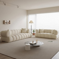 Canapé d'angle modulable de luxe de designer européen, canapé-lit nuage moderne en tissu jaune pour salon