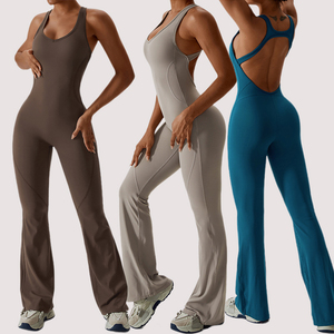Combinaison de Yoga Côtes pour Femmes, Body Pilates et Sport <span class=keywords><strong>d</strong></span>'Été, Tenue de Sport Active, Body Personnalisé OEM - Product Image 5