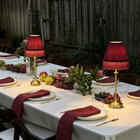 Lampe de table sans fil rechargeable LED moderne nordique de 50 cm avec abat-jour en tissu et franges, décoration d'intérieur, lumière de table pour mariage