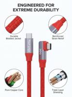 Cable USB C de 90 Grados con Ángulo Recto, USB 3.2, 20 Gbps, PD 240W, 4K, Cable Trenzado Resistente Tipo C para Cámara, VR, Laptop, 5M 10M