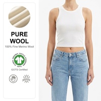 Chaleco de Punto para Mujer, 100% Lana Merino Fina, Lujo Discreto, Certificado GOTS, Top Minimalista Acanalado, Top Sin Mangas Sostenible