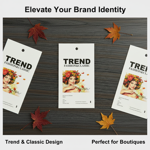 Ensemble d'étiquettes volantes personnalisées en papier imperméable avec logo imprimé pour sacs et accessoires de chaussures, avec impression dorée et pochette intégrée - Product Image 5