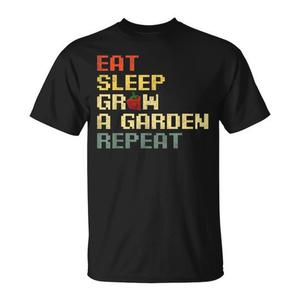 T-shirt da gamer: Mangia, dormi, coltiva un giardino, ripeti - Product Image 1