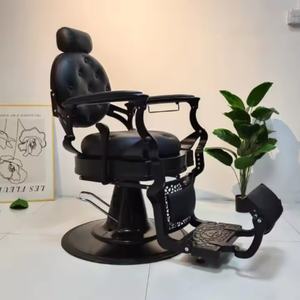 Sillas de Barbería Profesionales al por Mayor para Hombre, Totalmente Negras, con Estructura Takara Belmont, para Salón de Peluquería - Product Image 3