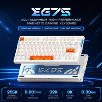 Clavier mécanique de jeu programmable EG75 à interrupteurs magnétiques, 75 touches, en alliage d'aluminium, rétroéclairage RGB, étanche, USB pour ordinateur de bureau