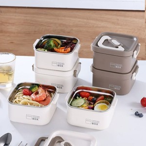 304 Stainless Steel Square Food Storage Container Seal Lid <b>Insulated</b> <b>Lunch</b> <b>Box</b> Airtight Portable - Product Image 3