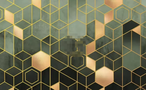 Geometric Green <strong>Gemstone</strong> Texture Decorative Home <strong>Wallpaper</strong> - Product Image 5