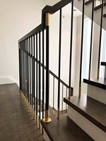 Produit de balustrade BH : Balustres d'escalier modernes en fer et laiton avec manchons en laiton de 5/8 po, finition sablée, anti-rouille, garantie à vie