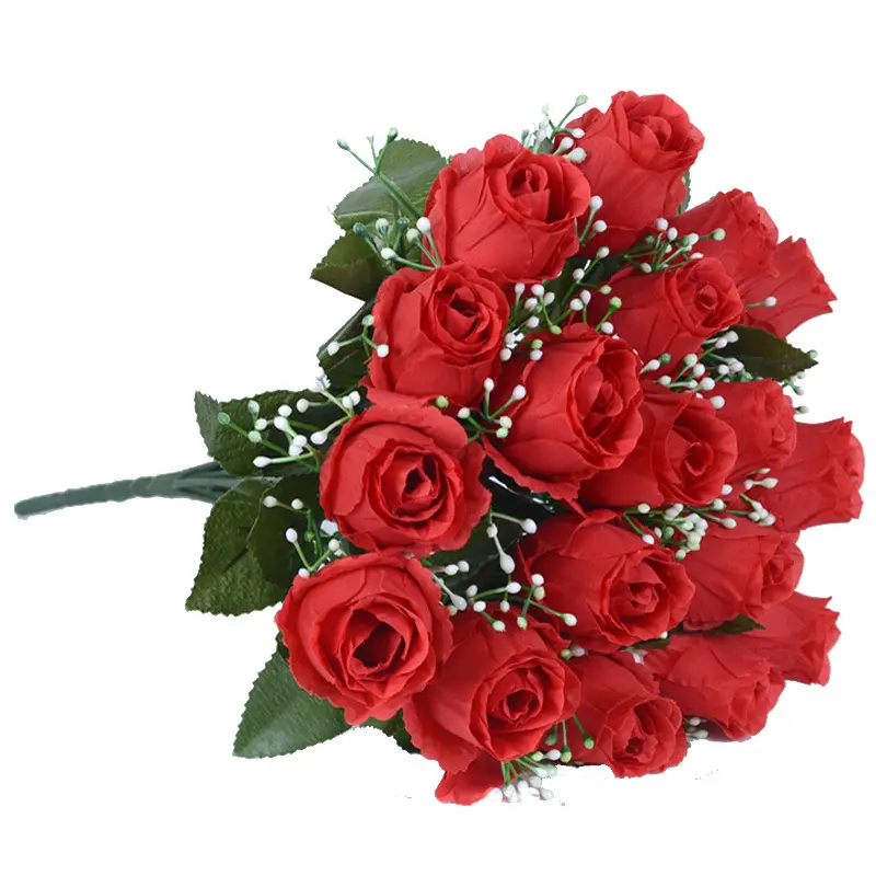 Bán Buôn Giá Rẻ Silk Nhân Tạo Flower Rose Bud Bouquet Cô Dâu Giữ Hoa