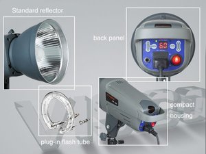 Éclairage photo professionnel portable adapté, équipement photographique flash 300W pour la prise de vue - Product Image 4