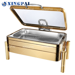 XINGPAI árabe hotel <span class=keywords><strong>restaurante</strong></span> suministros chaffers plato <span class=keywords><strong>de</strong></span> frotamiento calentador <span class=keywords><strong>de</strong></span> <span class=keywords><strong>comida</strong></span> platos <span class=keywords><strong>de</strong></span> frotamiento <span class=keywords><strong>de</strong></span> oro <span class=keywords><strong>de</strong></span> lujo para catering - Product Image 3