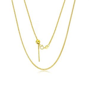 Collar Xinfly con Forma de Aguja, Oro Real de 18K, Cadena Chopin AU750, Estilo Cola de Zorro, Longitud Ajustable, Joyería DIY - Product Image 1