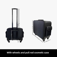 Professionnel Portable Trolley sac étui grande capacité Nail Art broderie boîte de rangement fermeture éclair PU sacs à cosmétiques mallette de rangement