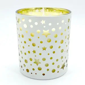 Newly Created Hot -Selling Glass Jar Scented Candle with White Stars Designs for Birthday and Home Decoration