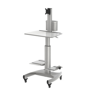 Support universel en acier pour moniteur, <span class=keywords><strong>chariot</strong></span> mobile de maintenance pour rondes médicales, support de levage pour ordinateur de bureau 10-24 pouces - Product Image 3