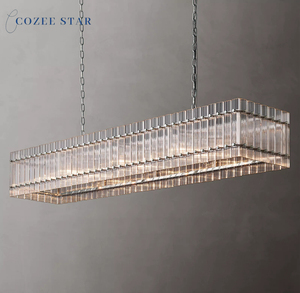 Lustre en verre moderne <span class=keywords><strong>San</strong></span> <span class=keywords><strong>Marco</strong></span> avec pendentifs lustres rectangulaires LED noirs Installation de projet de lampe suspendue à hauteur réglable - Product Image 6