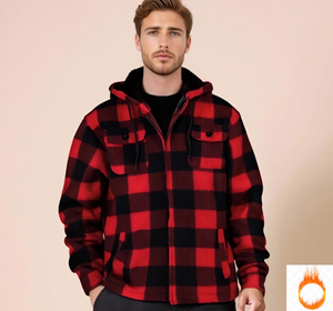 Veste chemise en flanelle polaire à carreaux pour hommes Manteau <span class=keywords><strong>de</strong></span> <span class=keywords><strong>travail</strong></span> épais et <span class=keywords><strong>chaud</strong></span> pour le printemps Vêtements d'extérieur en Sherpa Veste doublée pour hommes - Product Image 3