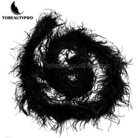 Écharpe noire plume d'autruche Boa pour femmes fête à la maison mariage 1ply décor bricolage artisanat vêtements Costume robe de danse Cosplay Accecssoy