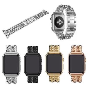 Look exquis main lien amovible Double chaîne bracelet en acier inoxydable pour Apple Watch 40mm bracelet ap chaîne bracelet de montre - Product Image 1