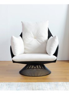 เก้าอี้พักผ่อนในร่มแบบหมุนได้ เก้าอี้นั่งเล่นหุ้มเบาะทันสมัยสำหรับห้องนั่งเล่นและห้องนอน - Product Image 6