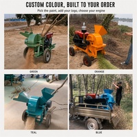Broyeur de bois Shiitake Mushroom Farm CMX-420 sur remorque à deux roues, moteur diesel, diamètre de coupe max. 130 mm, MOQ 1 ensemble