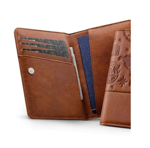 ที่ใส่บัตรพาสปอร์ต NEXXGEN รุ่นใหม่ล่าสุด สีน้ำตาล หนังแท้ ดีไซน์หรูหราปรับแต่งได้ ป้องกัน RFID แบบพับสองตอน - Product Image 5